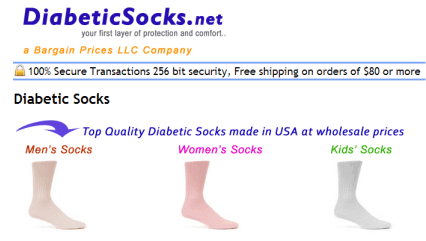 eshop at  Diabetic Socks's web store for Made in the USA products